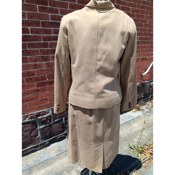 College Town Vintage 70s/ 80s Women's Wool Blend Tweed Skirt Suit Beige sz 4/5 - Picture 13 of 13